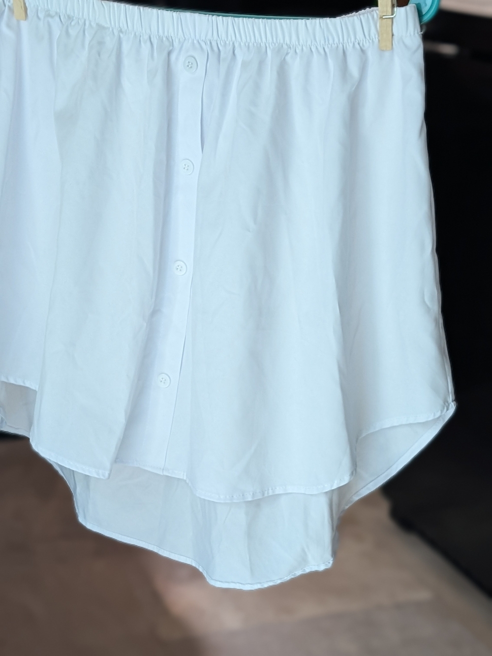 2x White Button-Front Shirt Extender